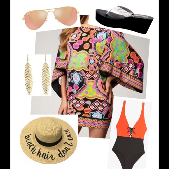 Trina Turk Marrakesh Dress Swim Tunic Size Medium - Picture 1 of 8